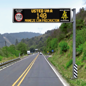 bandera con radar de velocidad