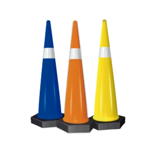 colored traffic cones