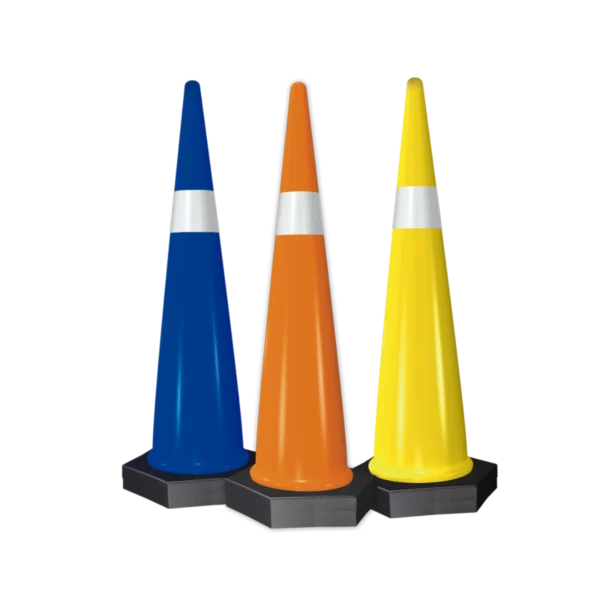 colored traffic cones