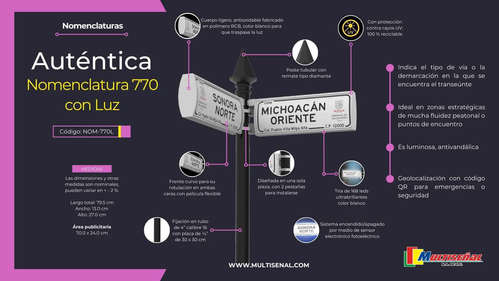 nomenclatura 770 con luz