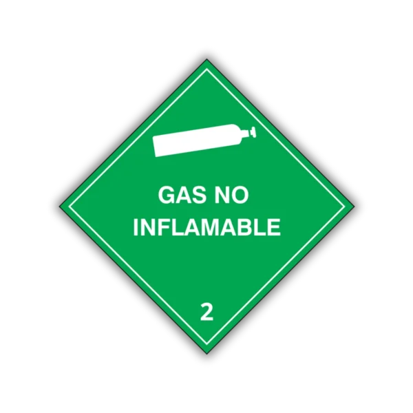 etiqueta gas no inflamable