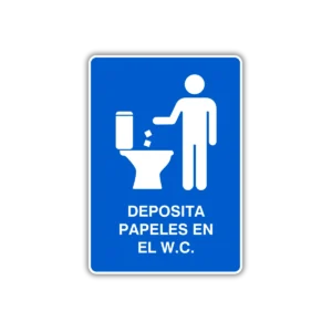 deposita los papeles en el w c