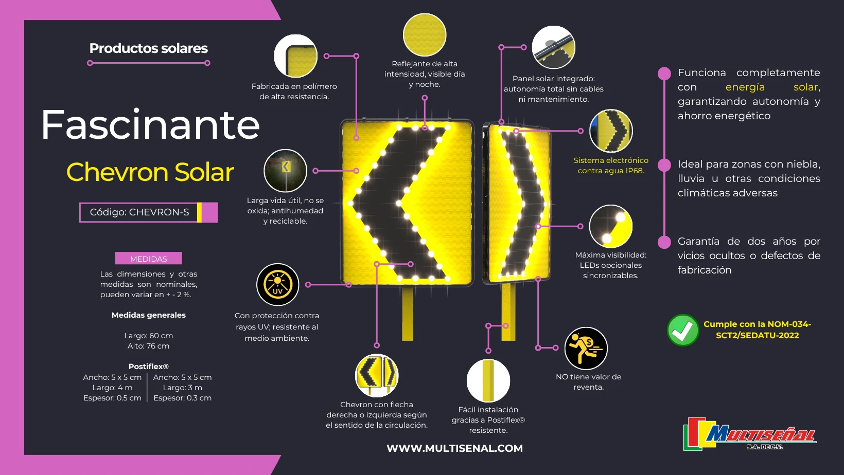 Señal Chevrón Solar
