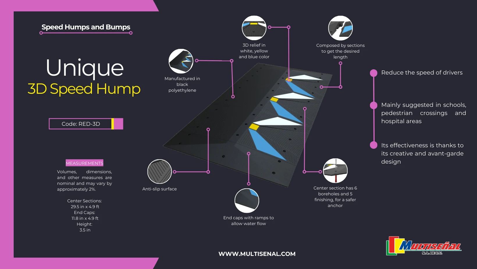 rubber speed hump 3D
