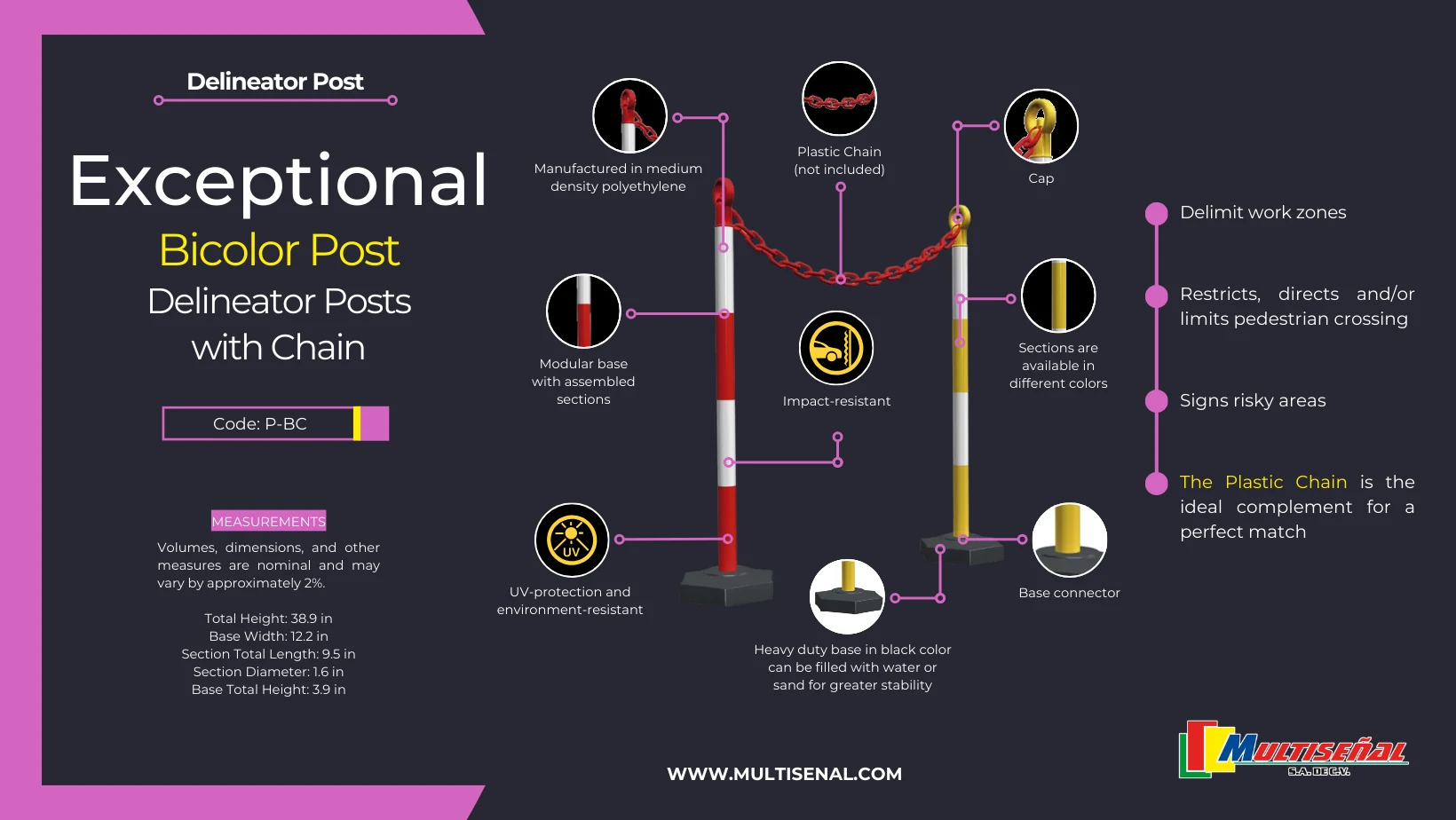 plastic chain barrier