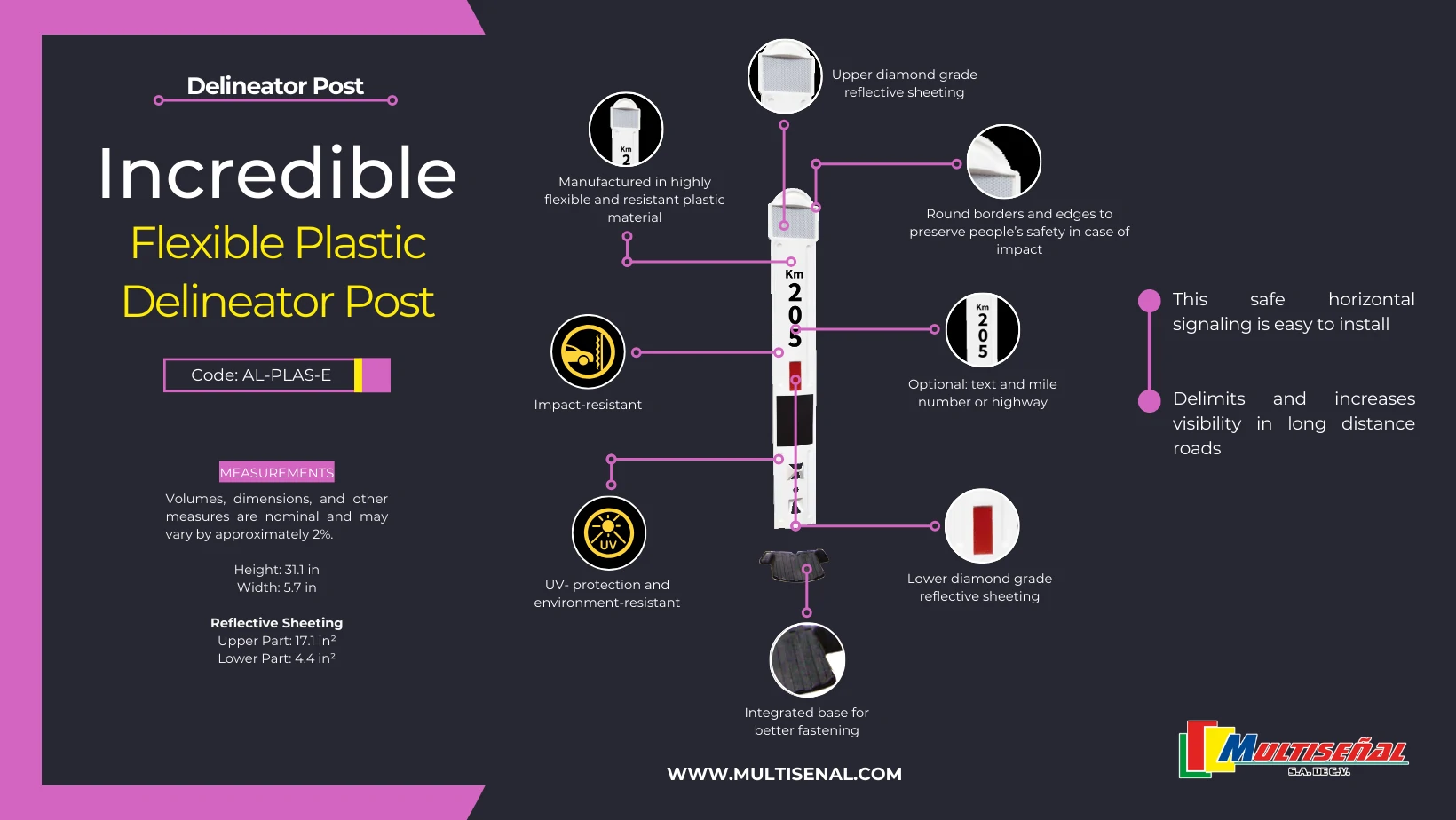 traffic delineator posts