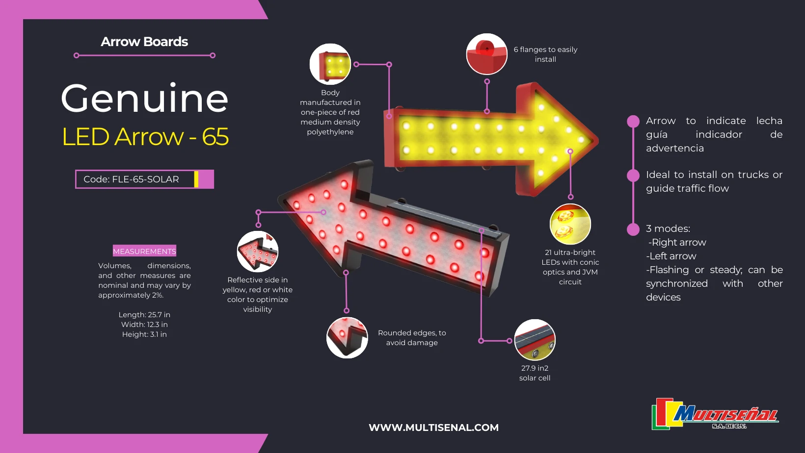solar traffic sign flashing directional