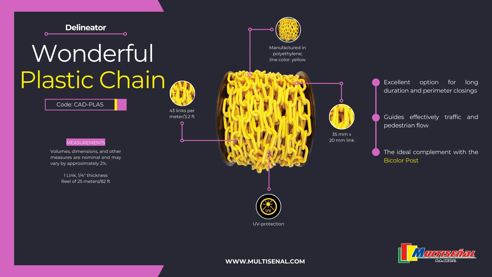 plastic chain yellow