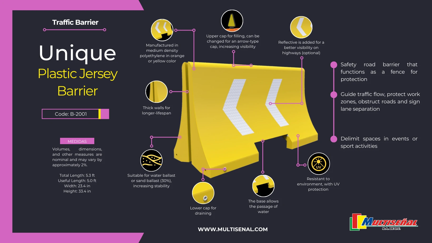 plastic jersey barrier