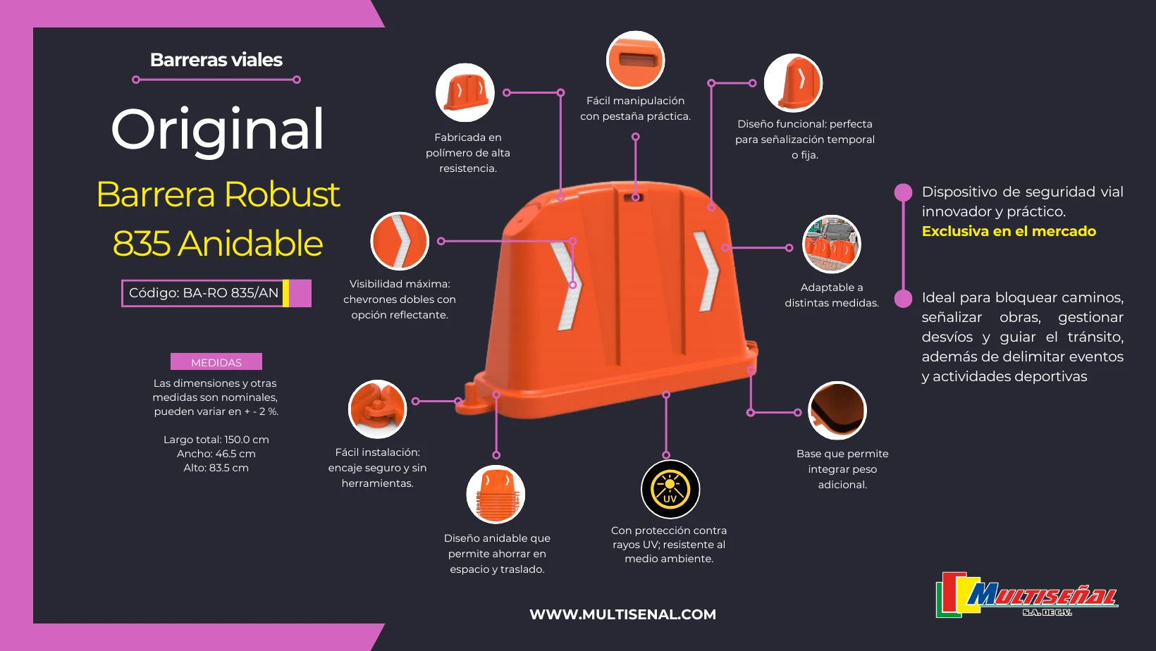 Barrera Robust 835 Anidable