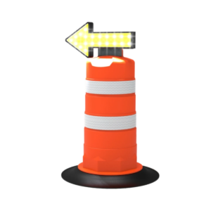 Traffic Drum with Flashing Arrow
