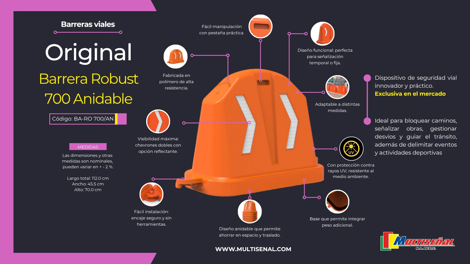 Barrera Anidable 700