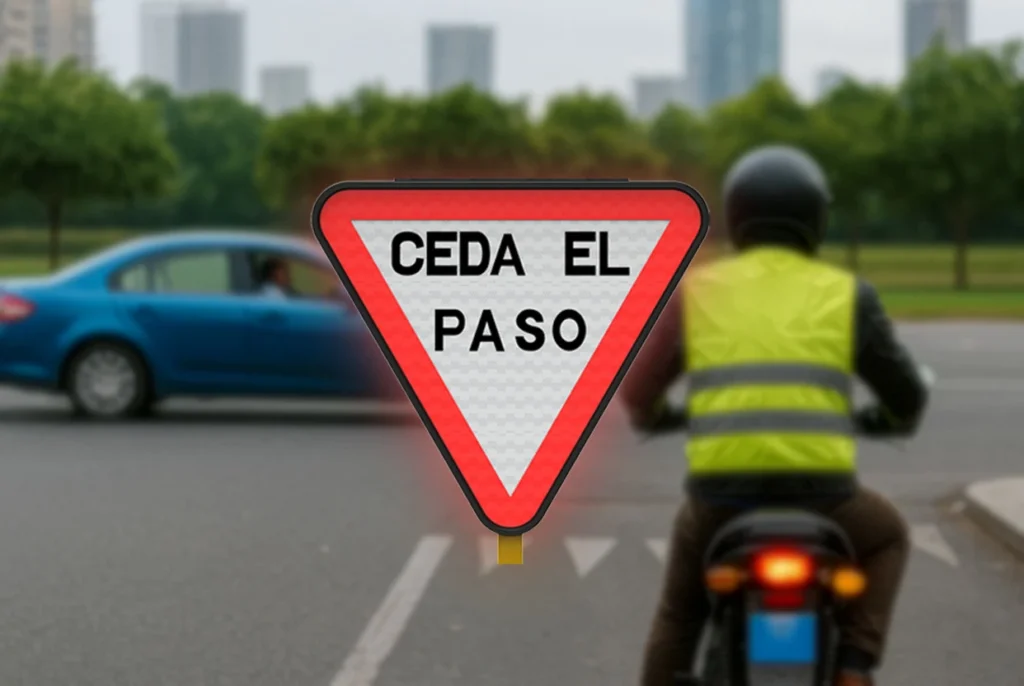 Señales triangulares utilizadas para advertir a los conductores que deben ceder el paso y prevenir accidentes en intersecciones.