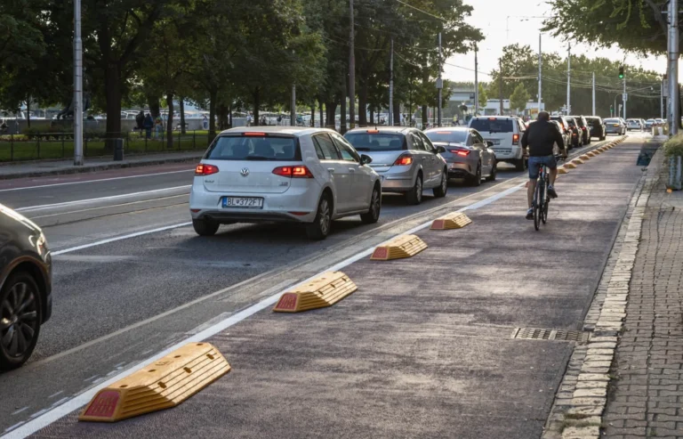 Ciclovía en Bratislava Ciclovía en Eslovaquia vajanského nábreží cyklotrasa Bratislava