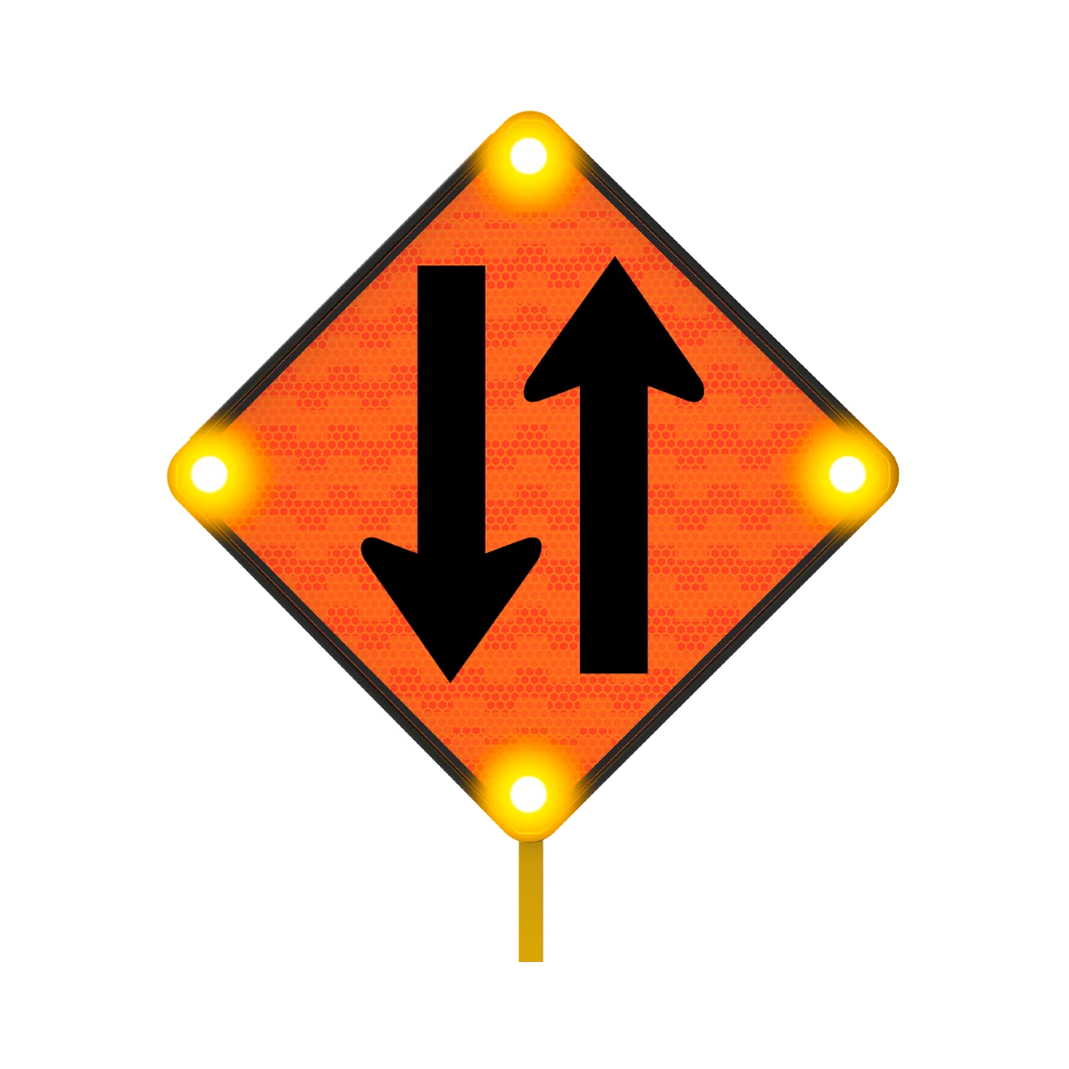 señal preventiva de doble sentido en autopista para conductores