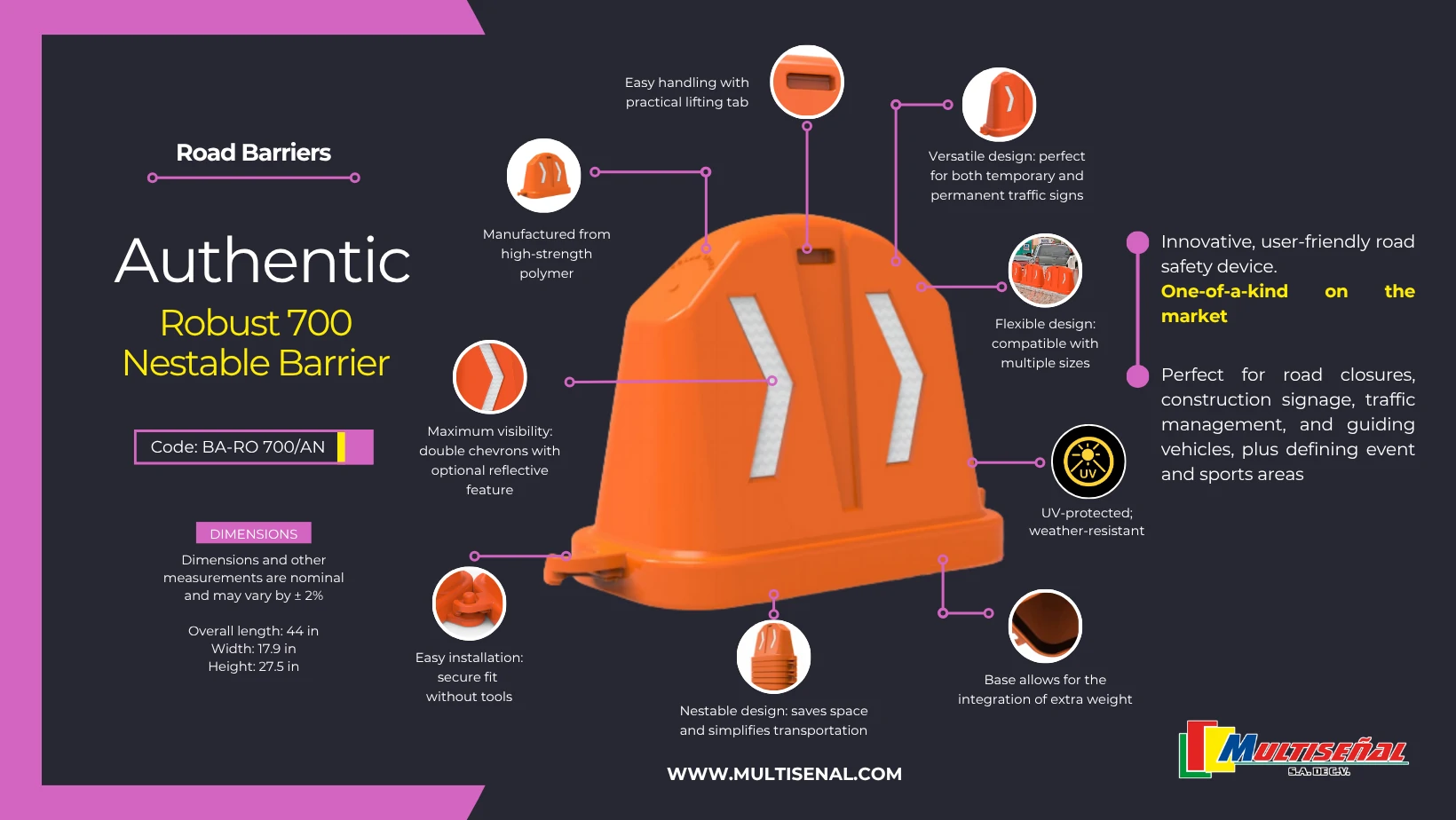 Robust 700 Nestable Barrier