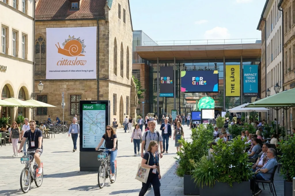 Mapa de conectividad urbana que representa la movilidad como servicio y la integración de distintos modos de transporte